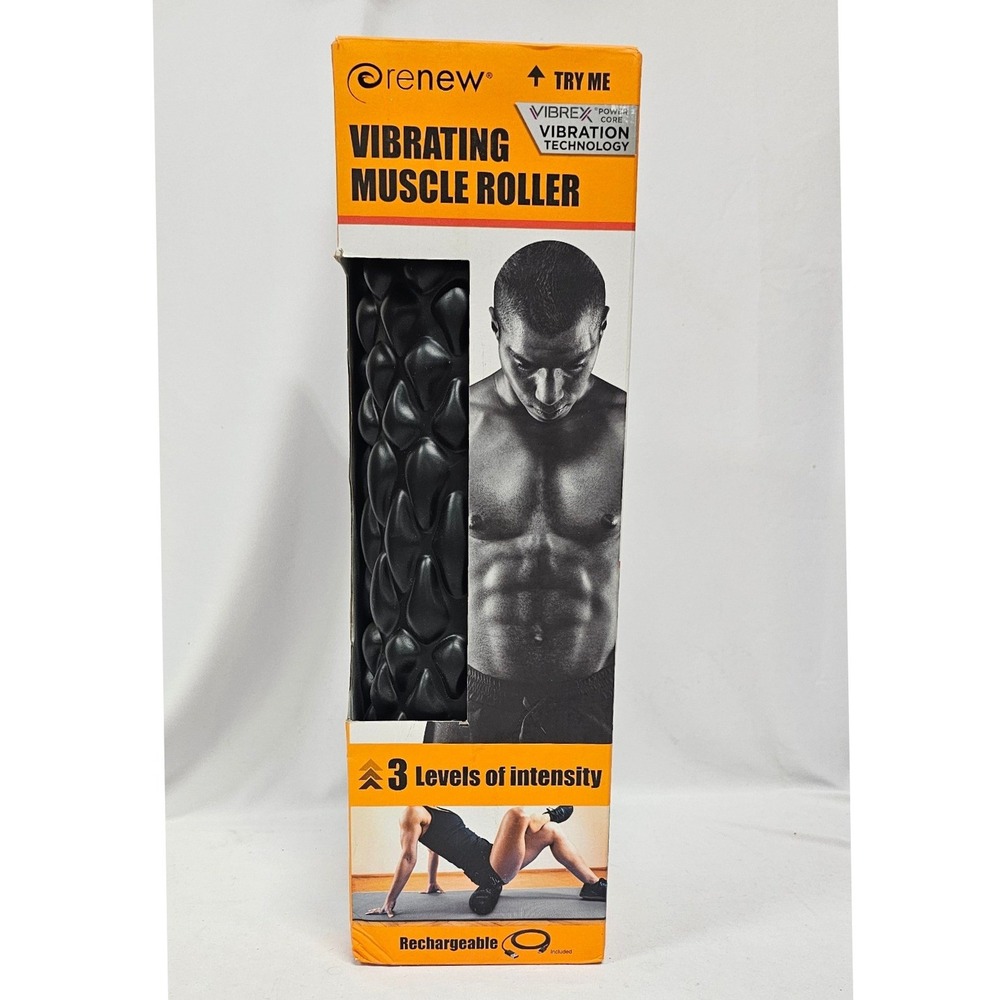 Renew Vibrating Muscle Roller VIBREX Power Core 3 Intensity Levels RY80565 Black